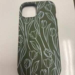 Pela iPhone 15 Green Floral biodegradable Phone Case